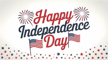 Obraz premium Happy Independence Day Patriotic Design with Fireworks and Stars