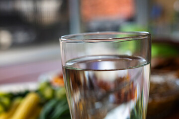 Plain Water In A Glass On The Table