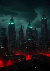 Gotham City Silhouette at Night