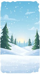 Obraz premium Winter's Gentle Embrace: A Digital Painting