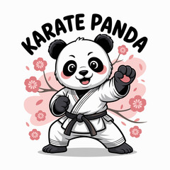 Cute Karate Panda Bear