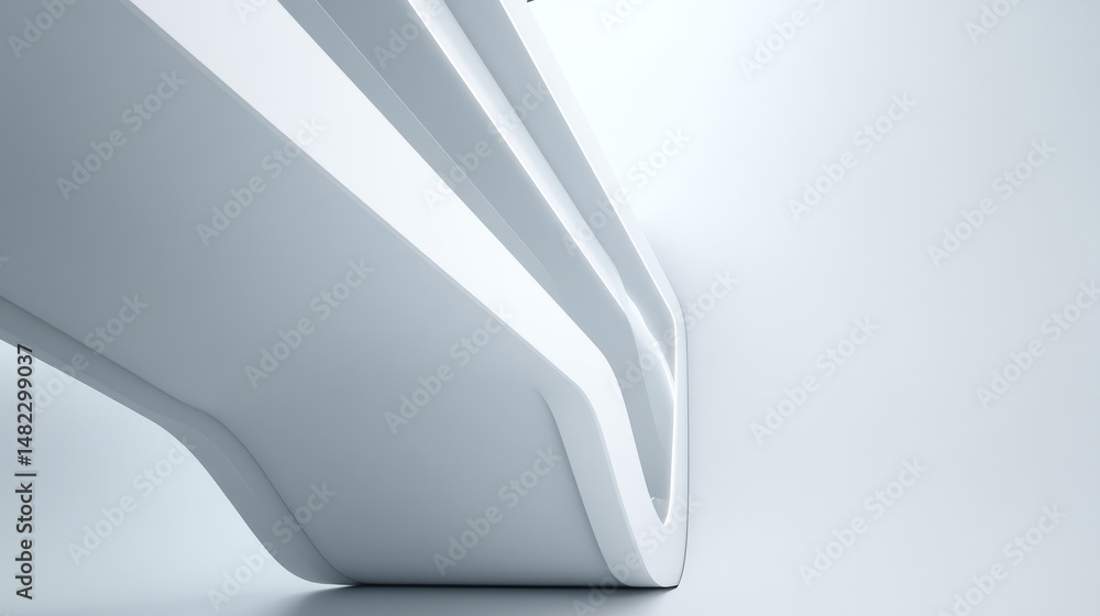 Poster minimalistic architectural design showcasing elegant curves and clean lines.