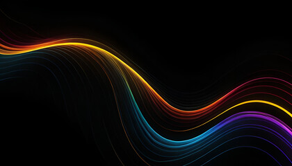 Obraz premium Abstract background with dynamic flowing light waves in shades of blue Background and purple Background, Vibrant and futuristic design. 3d render wave line dot background. Wave gradient background.