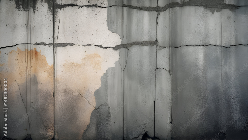 Poster abstract background featuring a cemented surface of a building with natural concrete patterns and te