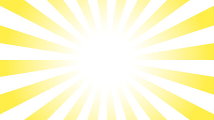 Fototapeta premium Yellow pop sunburst background. Pop bright concentration line background and promotional template.