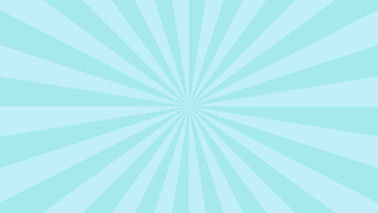 Blue pop sunburst background. Pop bright concentration line background and promotional template.