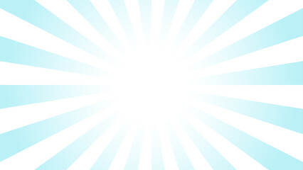 Blue pop sunburst background. Pop bright concentration line background and promotional template.