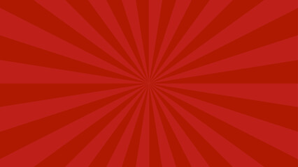Red pop sunburst background. Pop bright concentration line background and promotional template.