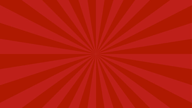 Red pop sunburst background. Pop bright concentration line background and promotional template.