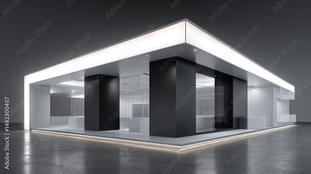 Aufkleber modern architectural design featuring sleek glass and sharp lines in stylish spaces.