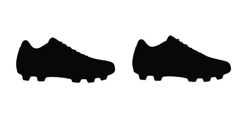 Pair of Black Soccer Cleats Silhouette Illustration