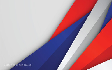 Abstract background blue, red, white and silver color modern design