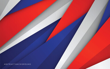 Abstract background blue, red, white and silver color modern design