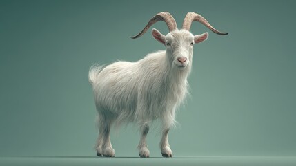 Fototapeta premium render of a fluffy white goat.