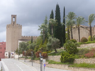 ESPANTAPERROS TOWER ON A CLOUDY DAY IN BADAJOZ.