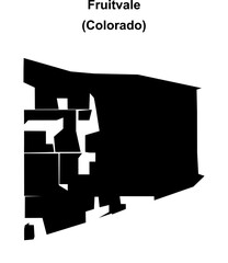 Fruitvale (Colorado) blank outline map