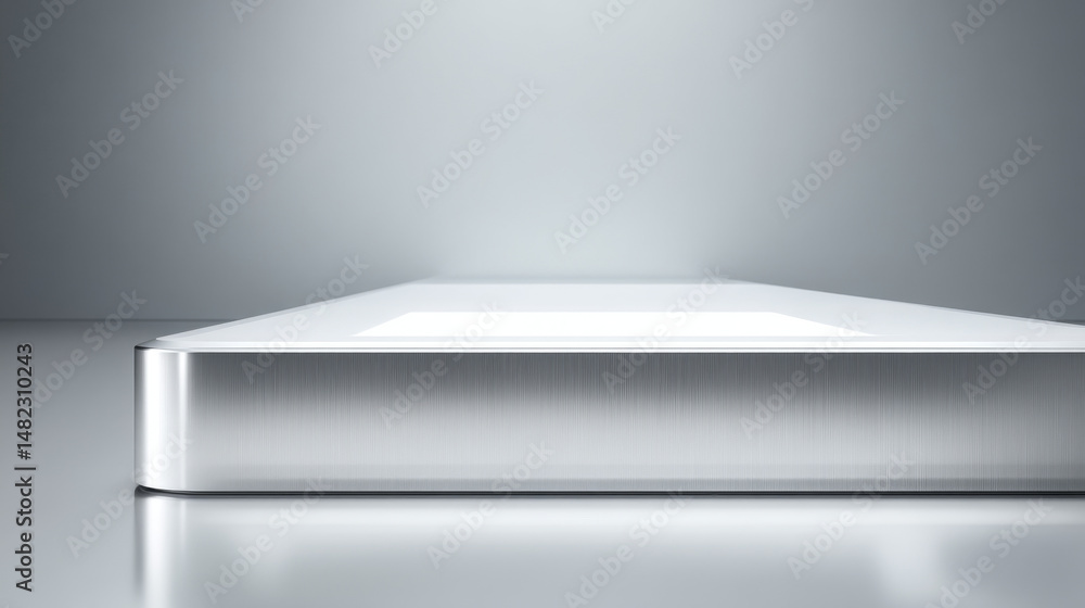 Poster sleek and modern surface with subtle reflections and soft lighting.