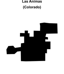 Las Animas (Colorado) blank outline map