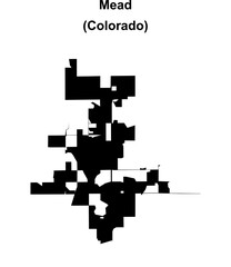 Mead (Colorado) blank outline map