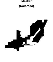 Meeker (Colorado) blank outline map