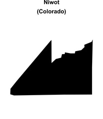 Niwot (Colorado) blank outline map
