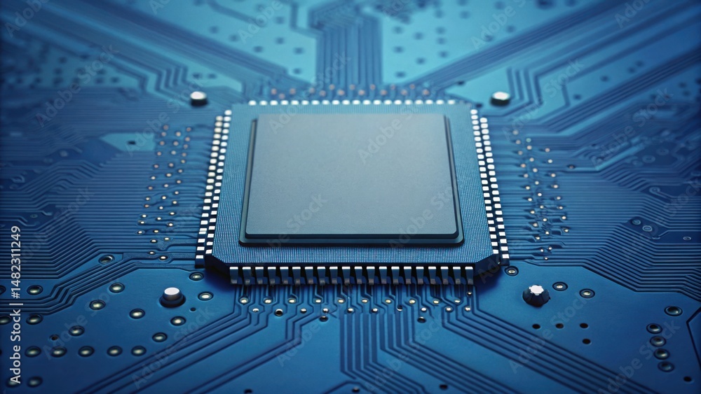 Poster Detailed Close-up of Circuit Board with Resilient Gigapixel Design