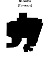 Obraz premium Sheridan (Colorado) blank outline map