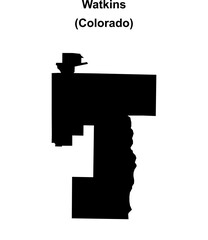 Watkins (Colorado) blank outline map