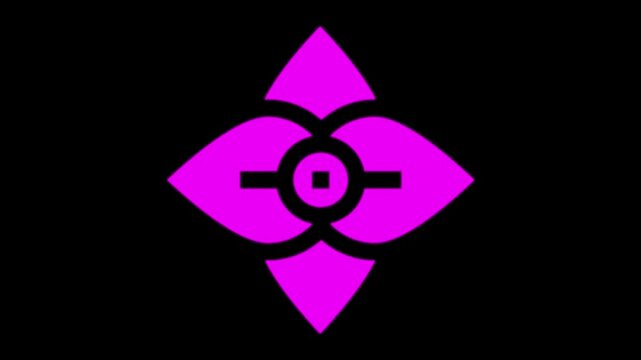 Male and female symbols with radioactive warning design on black background