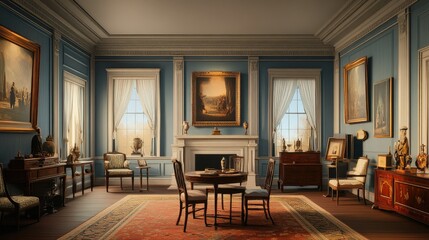 Elegant 18th Century Drawing Room Interior Design