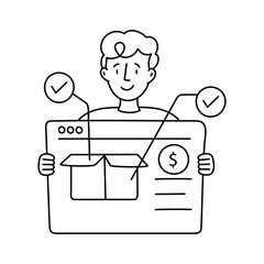 Product Prototype vector outline illustrations. EPS 10 file