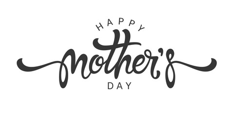 happy mothers day lettering handwritten typography greeting vector design