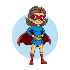 Superhero woman cartoon character Vector illustration design