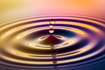 Abstract colorful background of oil drops on water surface macro shot
