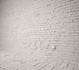 Textured white brick wall, ideal for product display, bright, property
