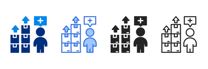 Demand  Icon Set Multiple Style Vector Illustration 
