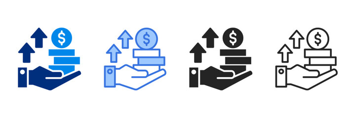Profitability  Icon Set Multiple Style Vector Illustration 