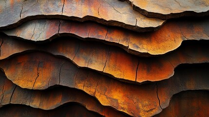 Layered wood slices, vivid colors