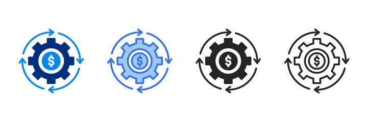 Money Management  Icon Set Multiple Style Vector Illustration 