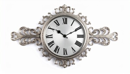 antique clock isolated on white
