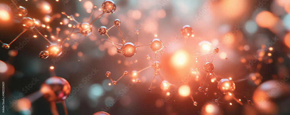 Poster exploring the complex structure and beauty of genetic material through dynamic floating dna strands 