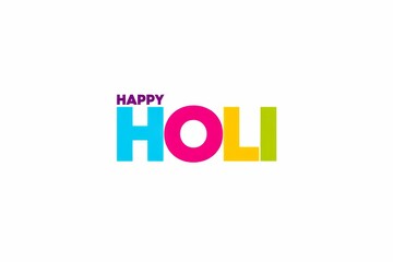 Happy Holi decorative english text.