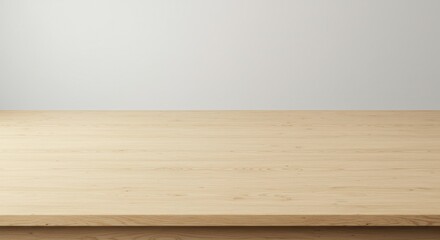 Fototapeta premium Minimalist wooden tabletop with clean background for product display or photography