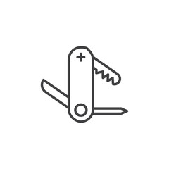 Swiss knife vector Icon in trendy flat style isolated on white background