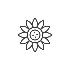 Sunflower vector Icon in trendy flat style isolated on white background