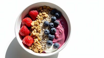 Greek Yogurt Parfait with Granola, Berries, and Chia Seeds