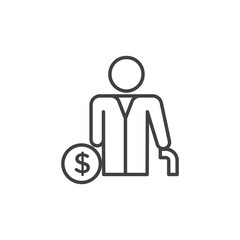 Retirement vector Icon in trendy flat style isolated on white background