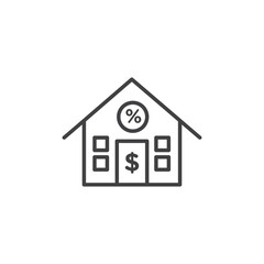 Mortgage rate vector Icon in trendy flat style isolated on white background