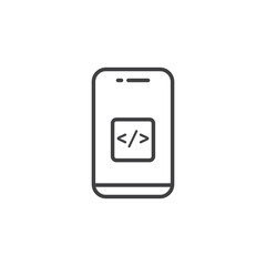 Mobile app development vector Icon in trendy flat style isolated on white background