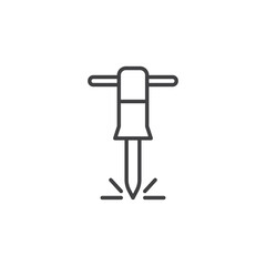 Hydraulic breaker vector Icon in trendy flat style isolated on white background